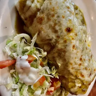 Wet Chile Verde Burrito