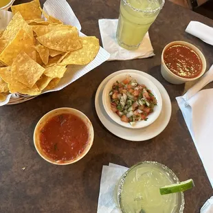 Margaritas, 4 oz. Pico de Gallo, chips and salsa