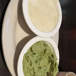 Guacamole Dip and Cheese Dip