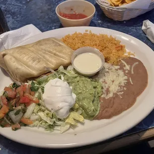 Barbacoa chimichanga dinner