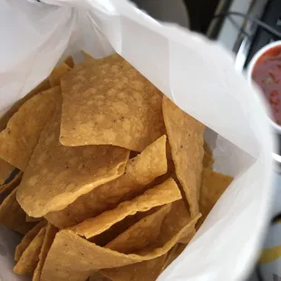 Full size chips included with takeout order