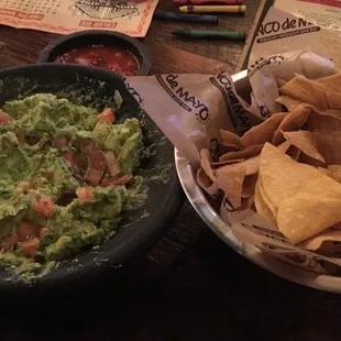 This guac, made at your table, is amazing, as are the chips!