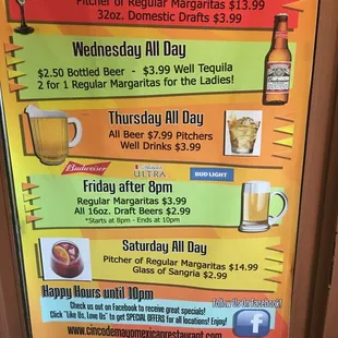 Drink specials