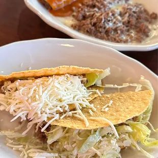 #4 Combination Dinner: 2 tacos, enchilada and chile con queso @ #CincoDeMayo-St. Augustine.