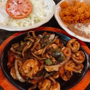 Shrimp fajitas. Tons of shrimp.