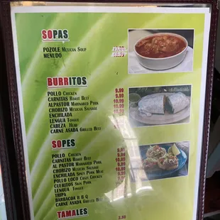 menu