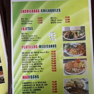 menu