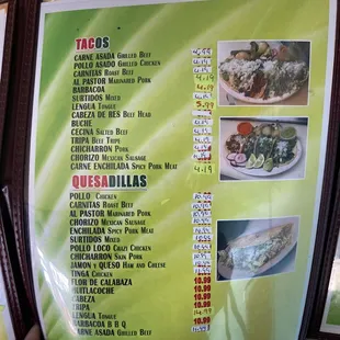 menu