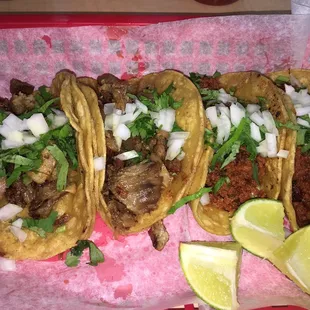 Breakfast tacos. Carnitas and chorizo.