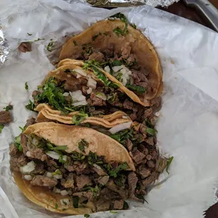 4 carne asada tacos to go