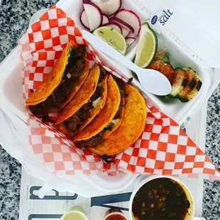 Quesa Birria Taco plate (4 tacos)