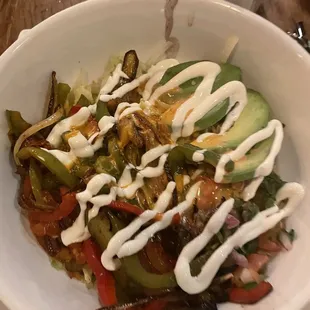 Veggie fajita bowl