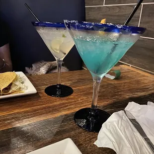 two martinis on a table