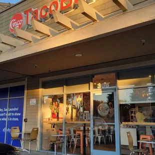 the front of the restaurant