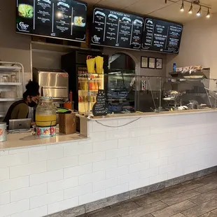 the counter and menus