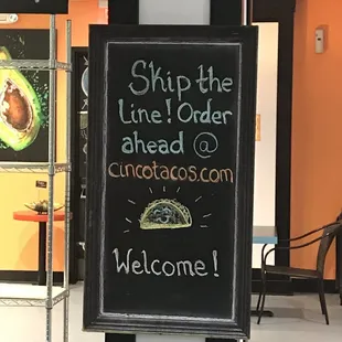 a sign in a restaurant