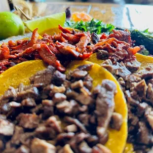 a plate of mexican food