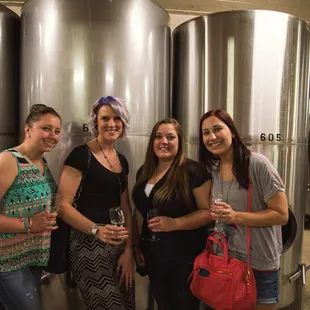 Enjoying a great tour at Valley Vineyards on the Wine Wagon