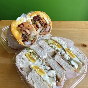 a cut in half sandwich