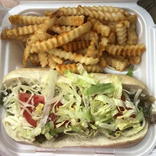Thicc boy Philly Cheesesteak and fries