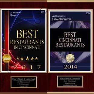 Best restaurant winer twice. 2014 and 20017.