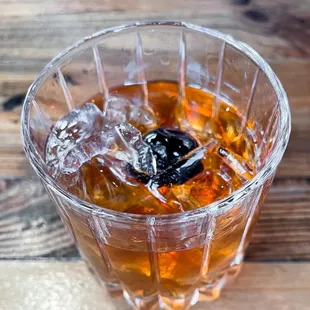 a closeup of a drink in a glass