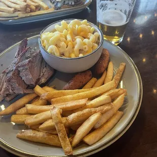 BBQ Brisket (with 2 sides), French Fries, Mac &amp; Cheese