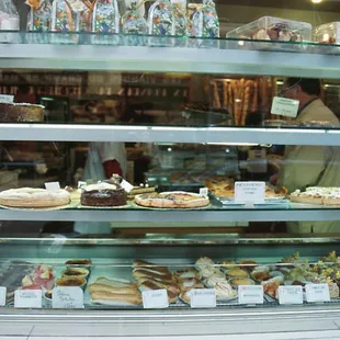 a variety of pastries on display