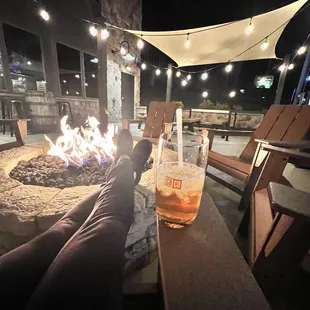 Spiked tea &amp; fire pit.