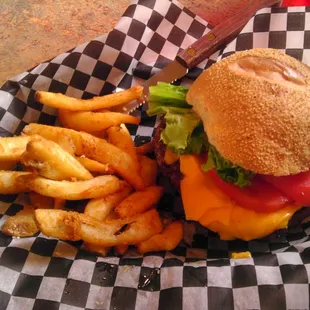 Cinder&apos;s California Burger (1/3 Pound) with All-You-Can-Eat Fries