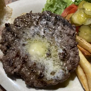 a burger and french fries