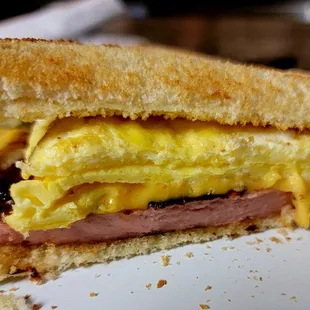 Inside the Fried Bologna &amp; Egg Sandwich