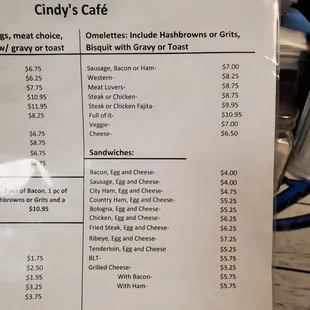 Menu as of 9-24-22