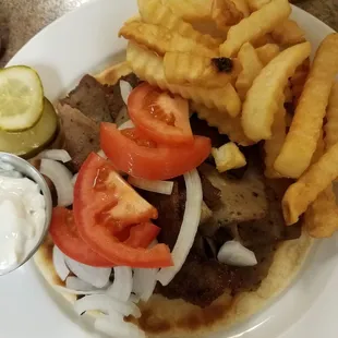 Gyro with fries