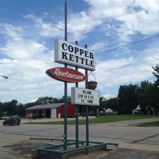 a sign for copper kettle