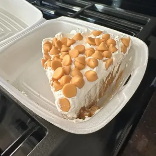 a slice of peanut butter pie