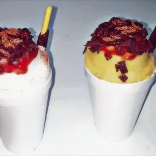 two cups of ice cream