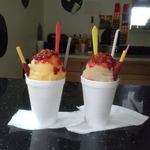 two cups of ice cream