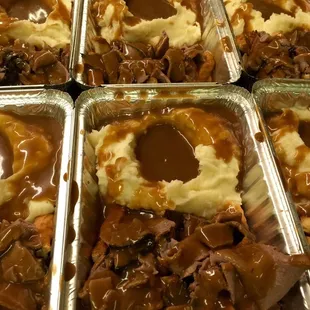 Friday&apos;s lunch Special: open-face roast beef sandwich with mashed potatoes and gravy