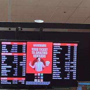 Concessions Menu Board