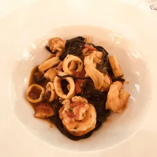 Squid ink Spaghetti alla Chitarra with seafood