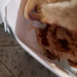 a close up of a piece of bread