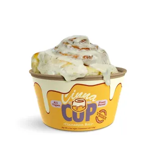 a cup of cinnamon roll ice cream