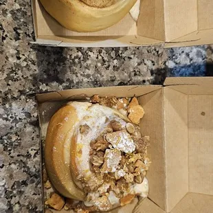 Regular roll and custom almond and pie crust one.