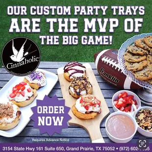 a football themed party tray