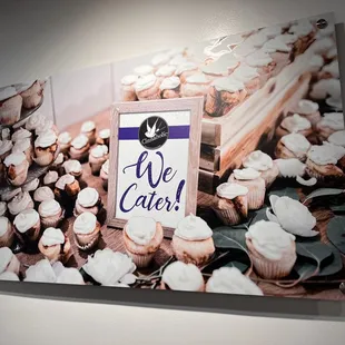 cupcakes on display in a bakery