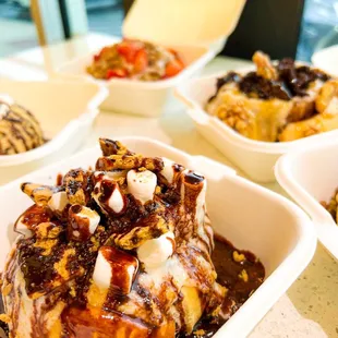 An array of toppings to choose from