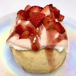 a pastry with strawberries on top