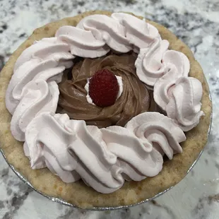 Chocolate silk pie with raspberry whipped cream anyone?