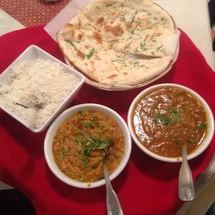 Bigan bortha and beef curry